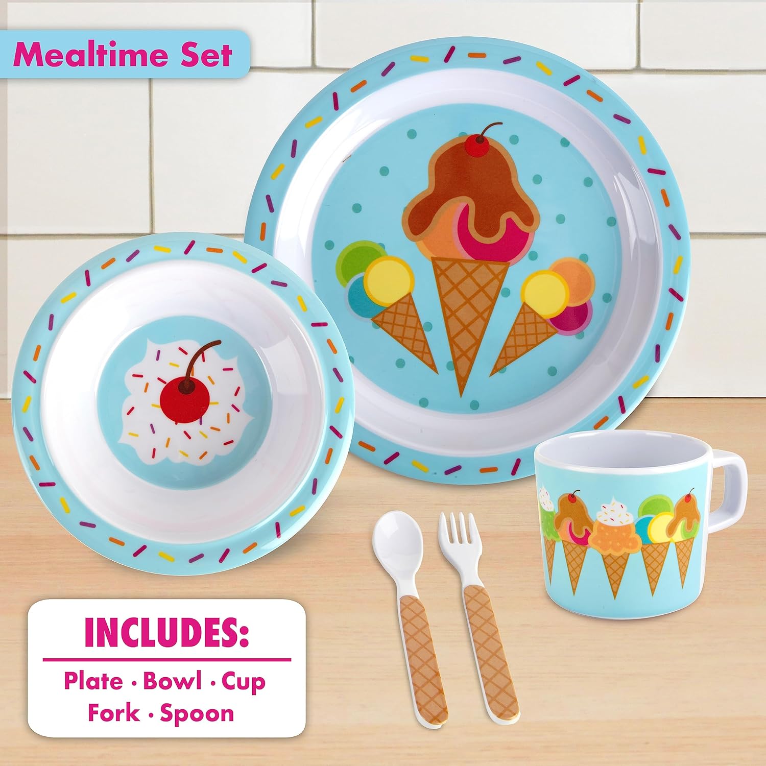 Bentology Ice Cream Mealtime Set for Kids