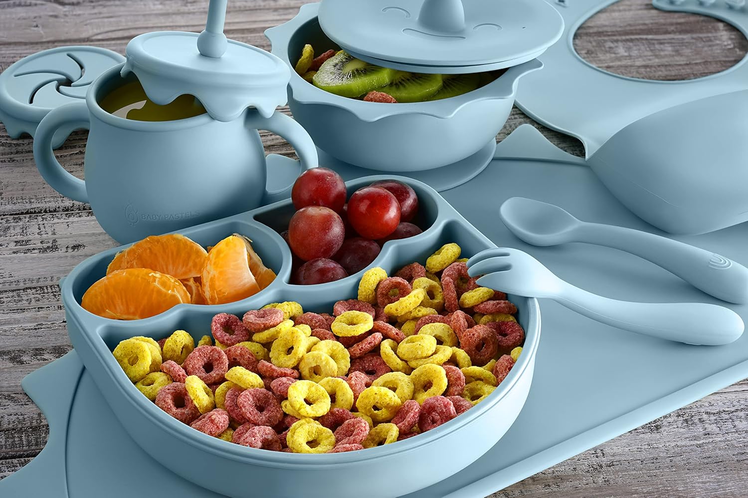 Baby Pastels Feeding Set - 11 Pieces Pastel Blue