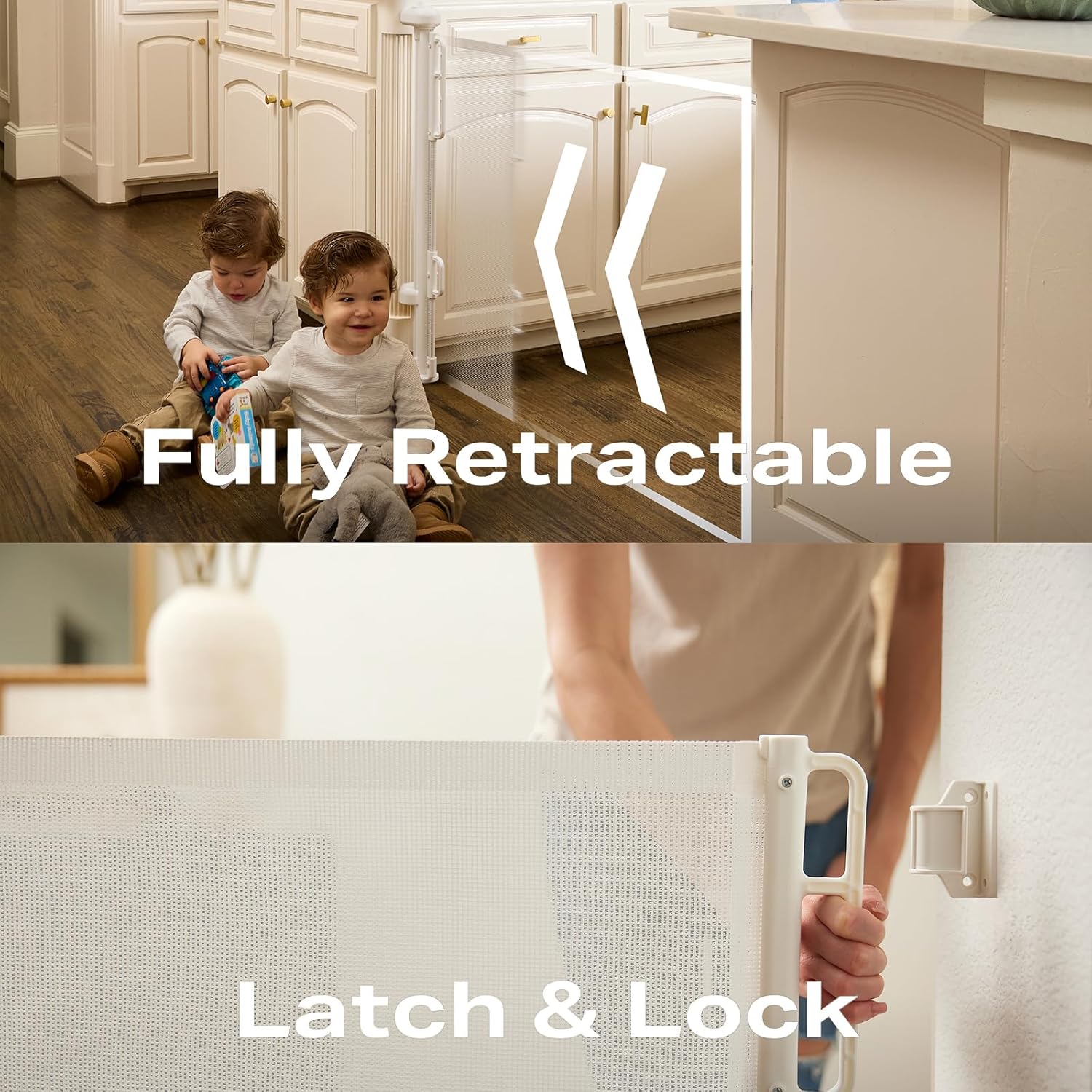 Cumbor Retractable Baby Gate 55 Wide White