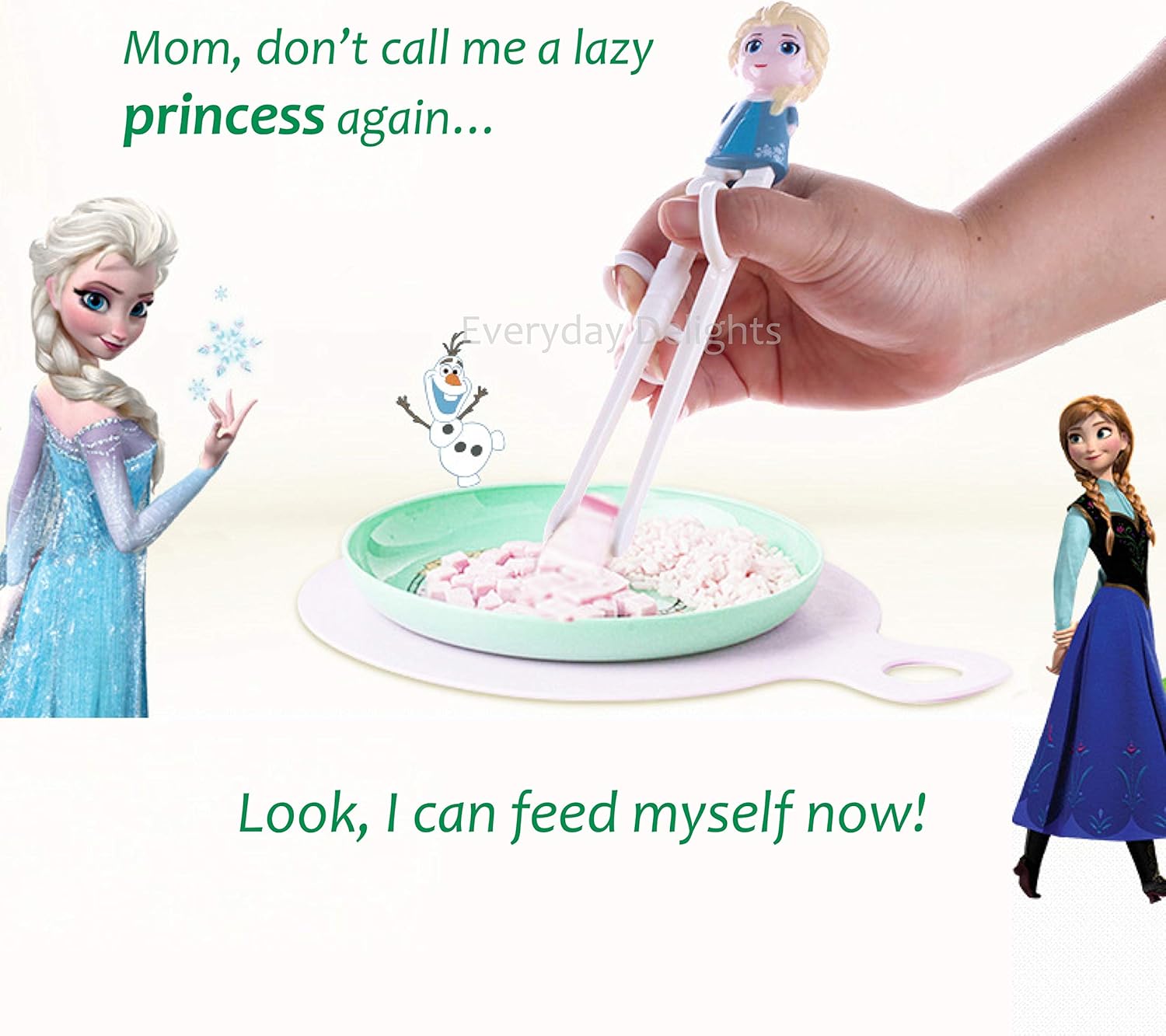 Frozen Queen Elsa Kids Spoon Chopsticks Flatware Set with Case