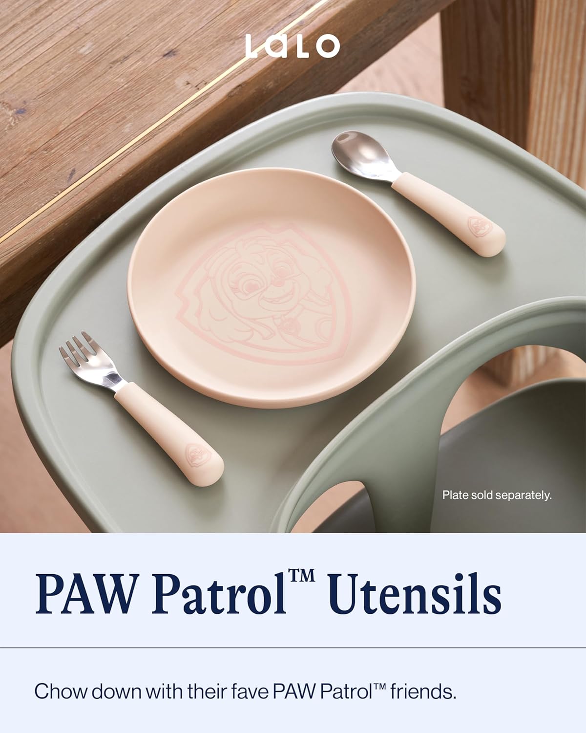 Lalo PAW Patrol Toddler Fork and Spoon Set - 2 Pieces - Skye