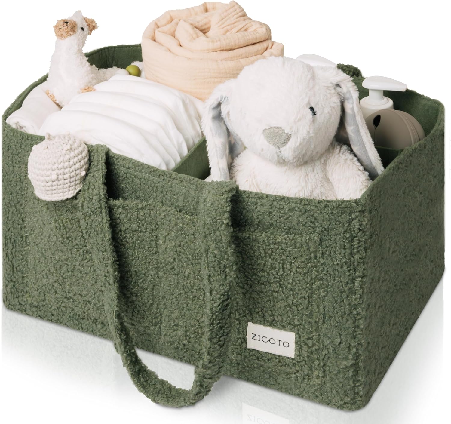 ZICOTO Baby Caddy Organizer - 3 Compartment Storage Basket