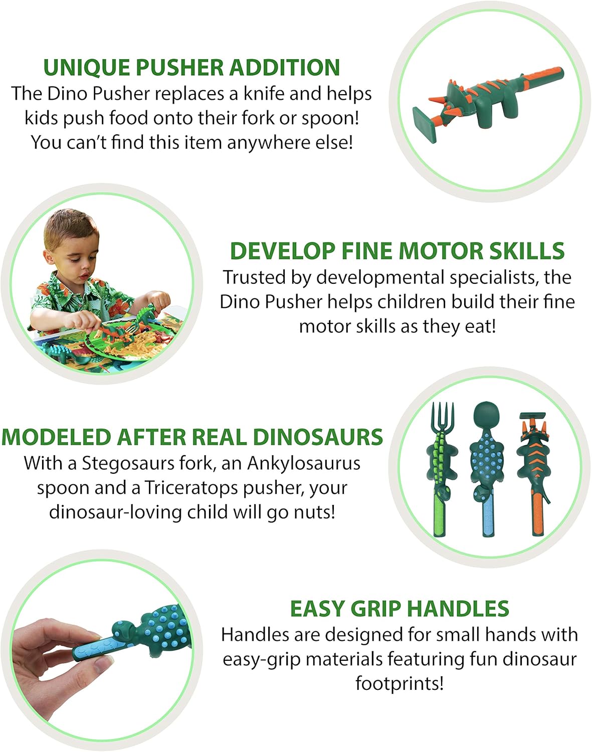 Constructive Eating - Toddler Dinosaur Utensils Set