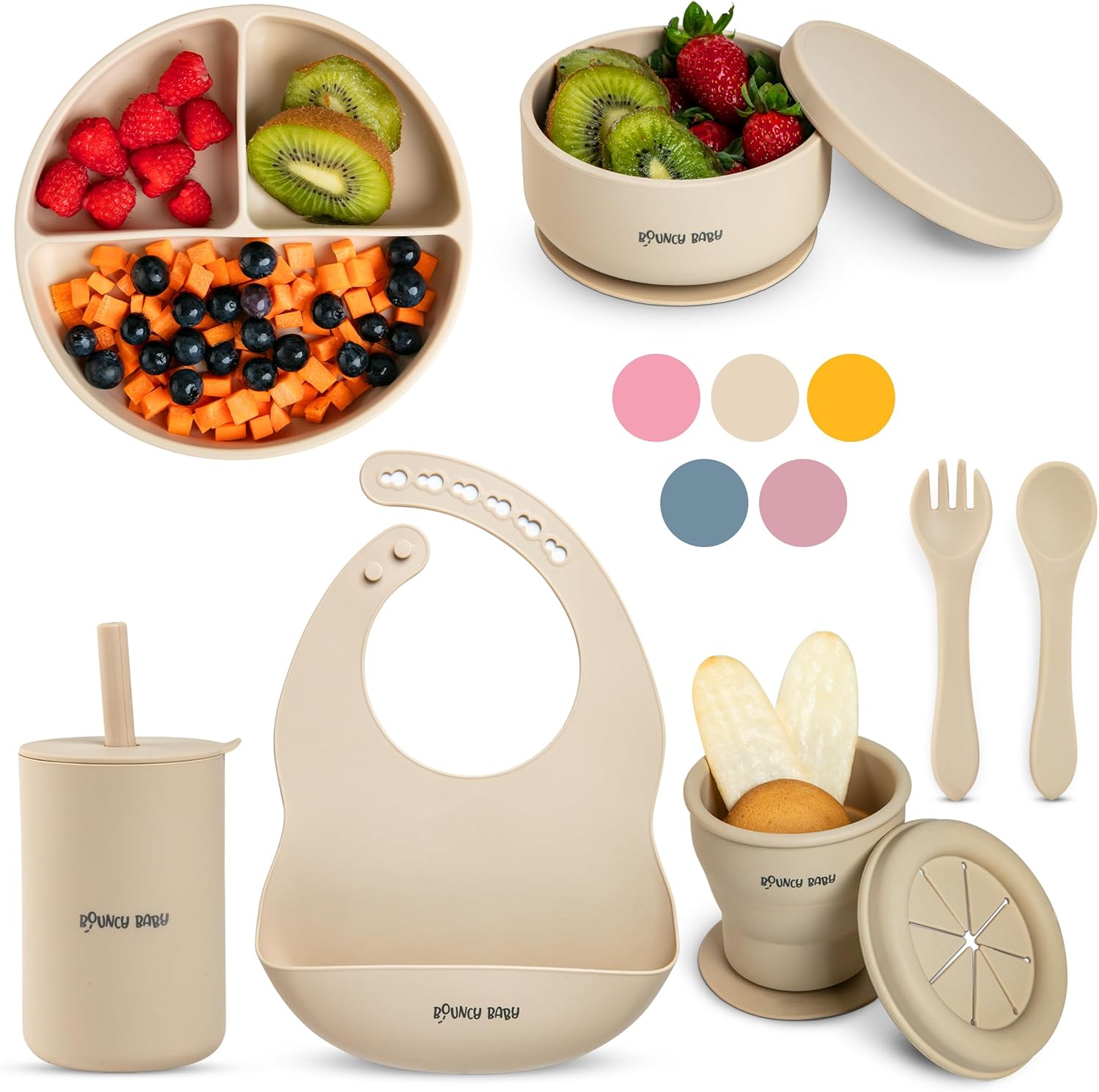 BOUNCY BABY Silicone Feeding Set 8 PCS