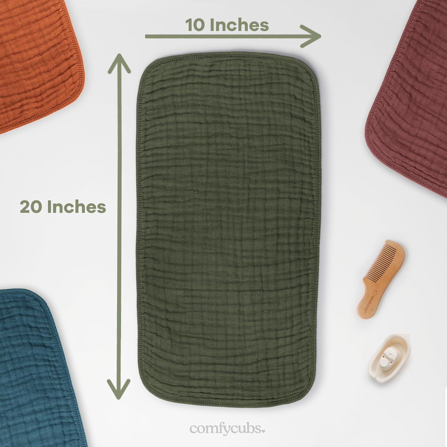 Comfy Cubs 6-Layer Muslin Burp Cloths Pack of 10