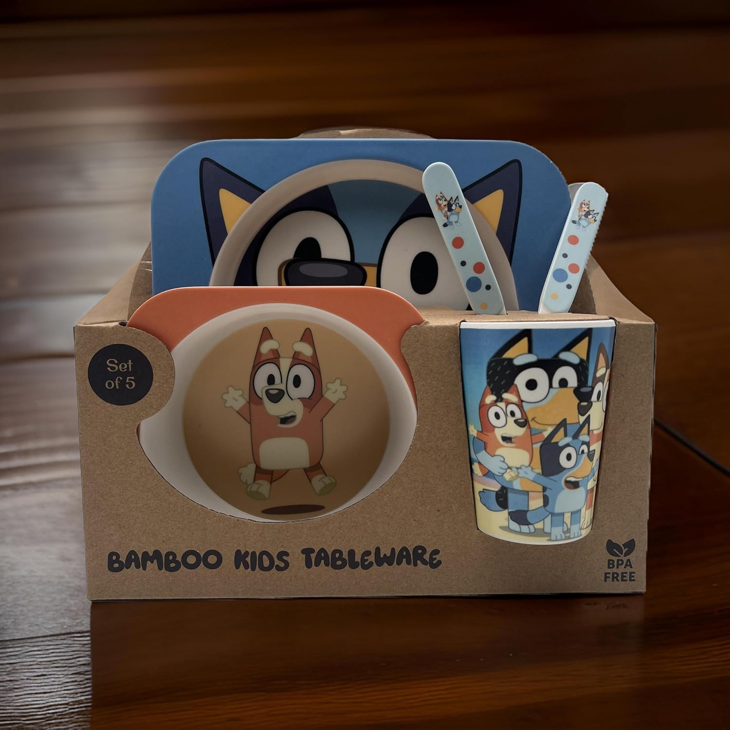 Bamboo Dinnerware Set for Toddlers BPA-Free
