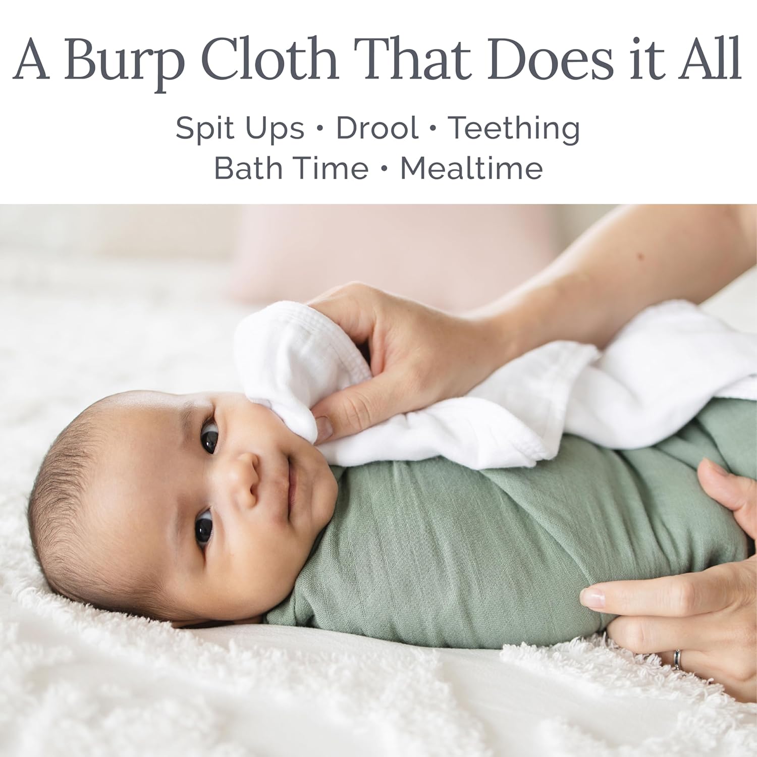 Natemia Muslin Burp Cloths 3-Pack Neutral