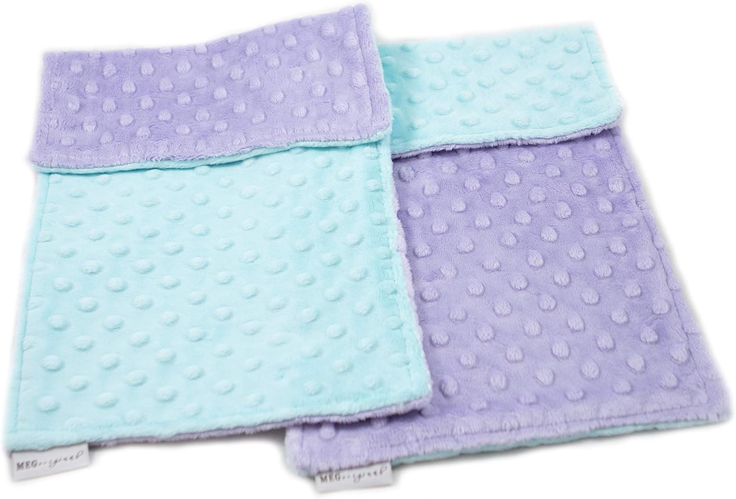 MEG ORIGINAL Lavender Aqua Burp Cloth Set of 2 1