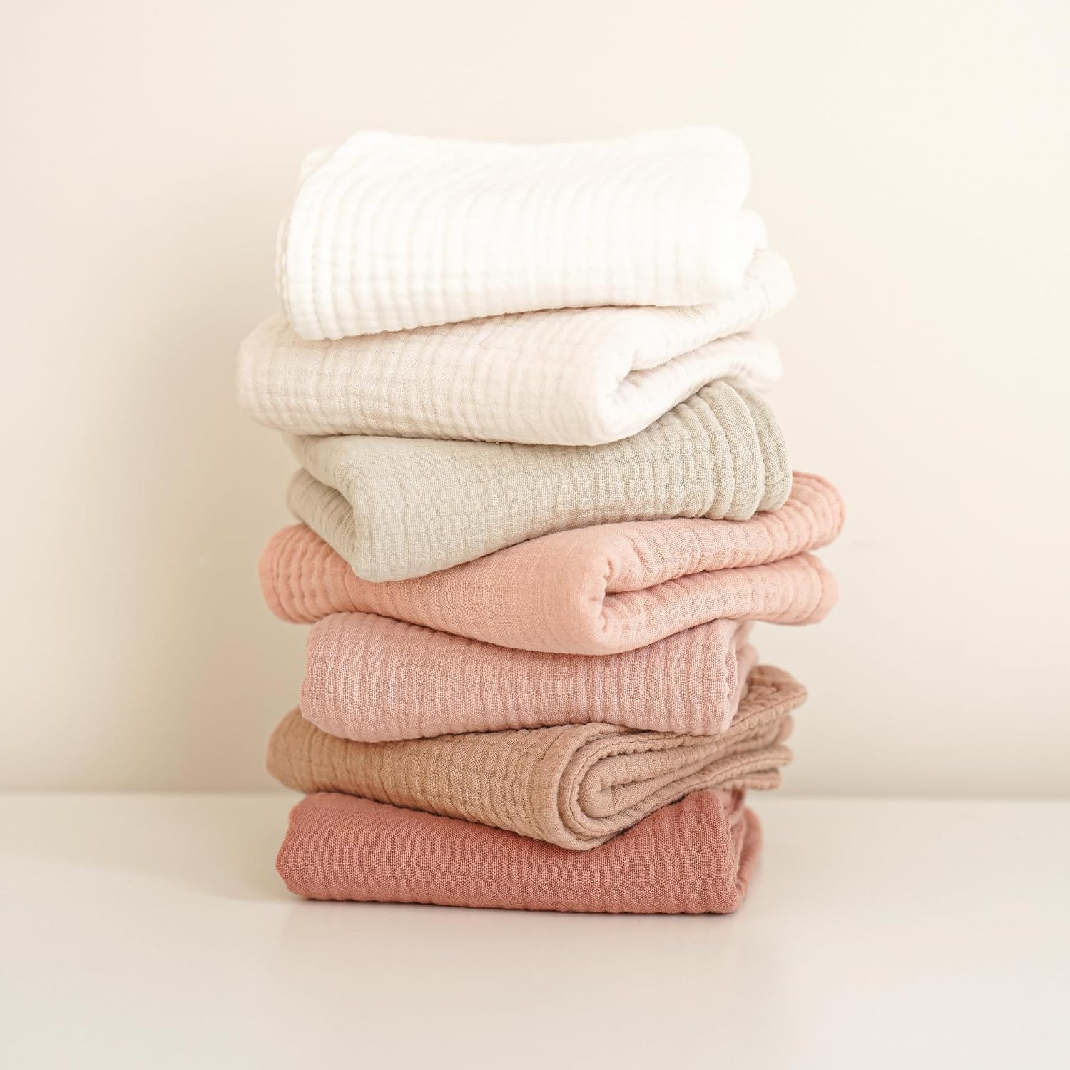 Konssy 7-Pack Muslin Burp Cloths for Newborn