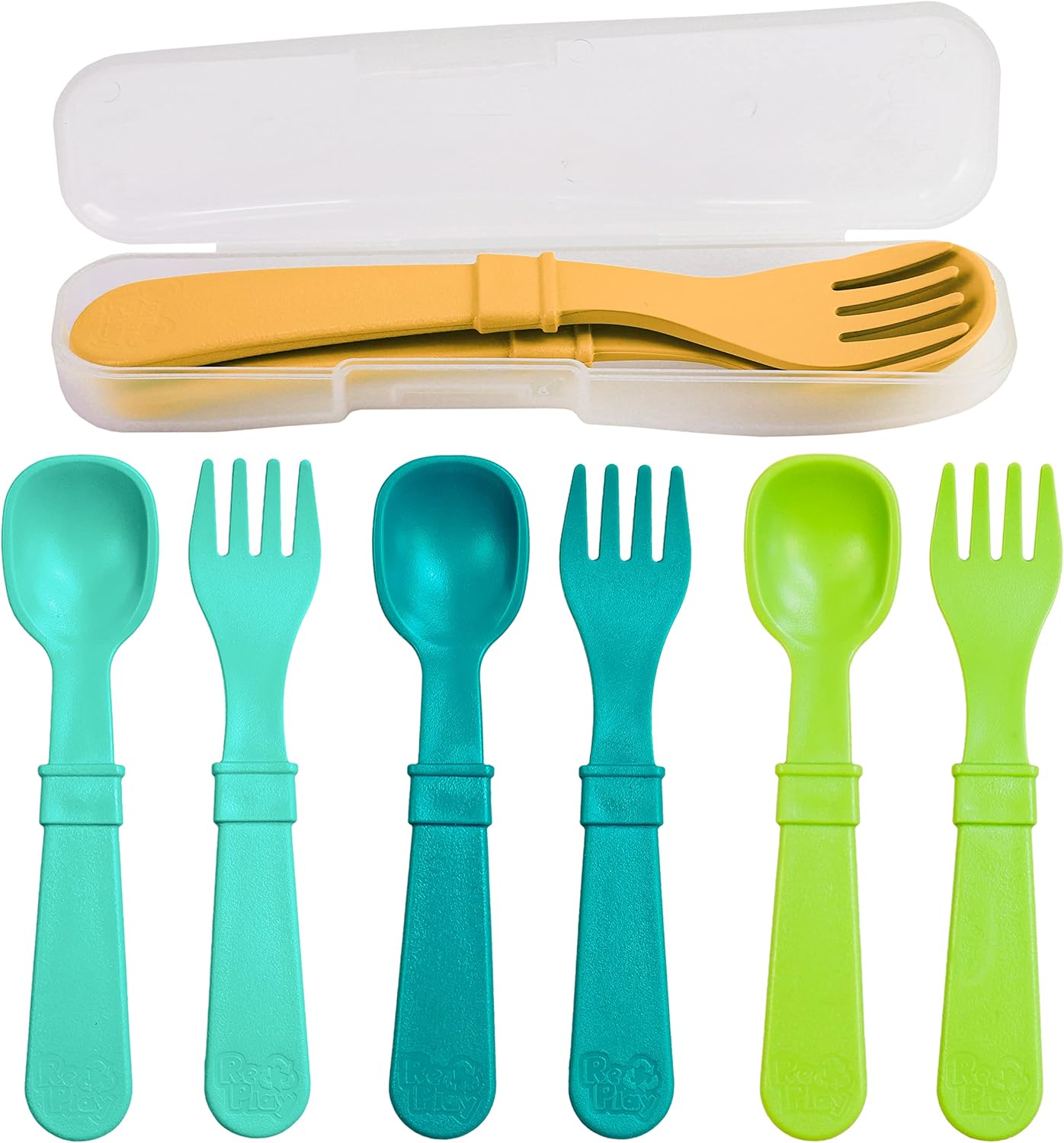 Re-Play Toddler Utensils Set Pack of 8 with Carrying Case