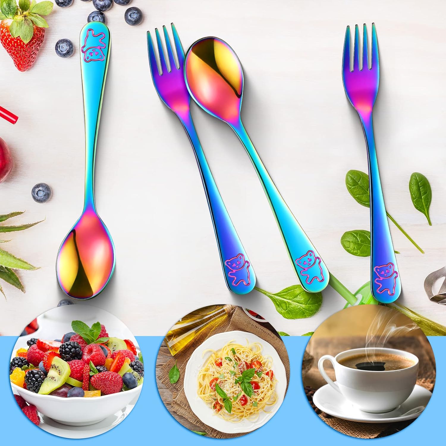 24 Piece Stainless Steel Kids Flatware Set