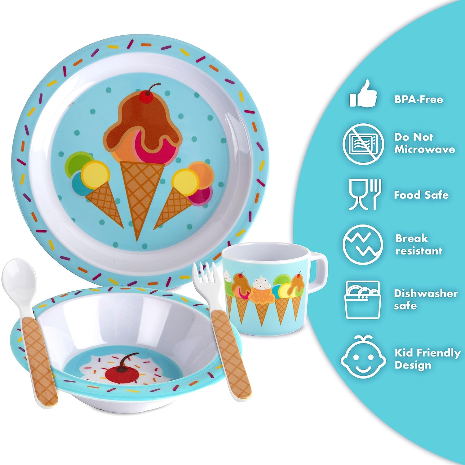 Bentology Ice Cream Mealtime Set for Kids