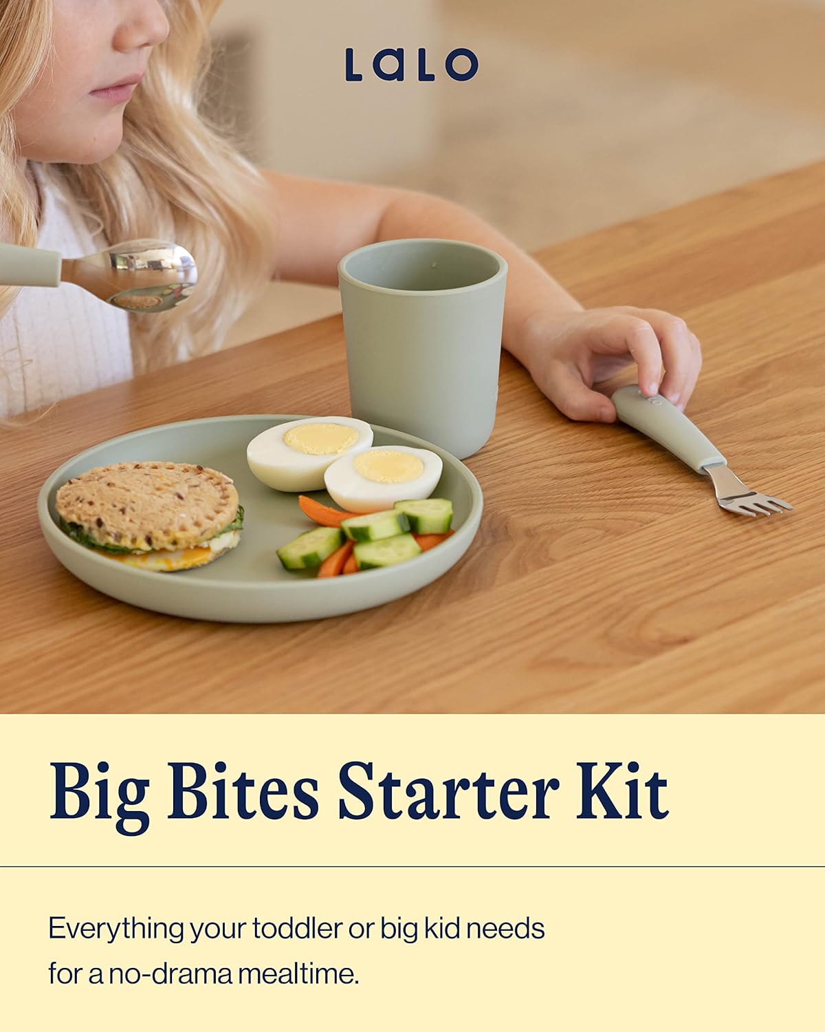 Lalo Big Bites Dinnerware Set - 5 Piece Lavender
