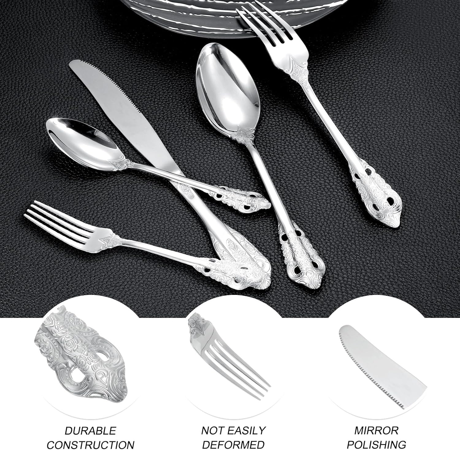 Uxcell 4-Piece Stainless Steel Flatware Set