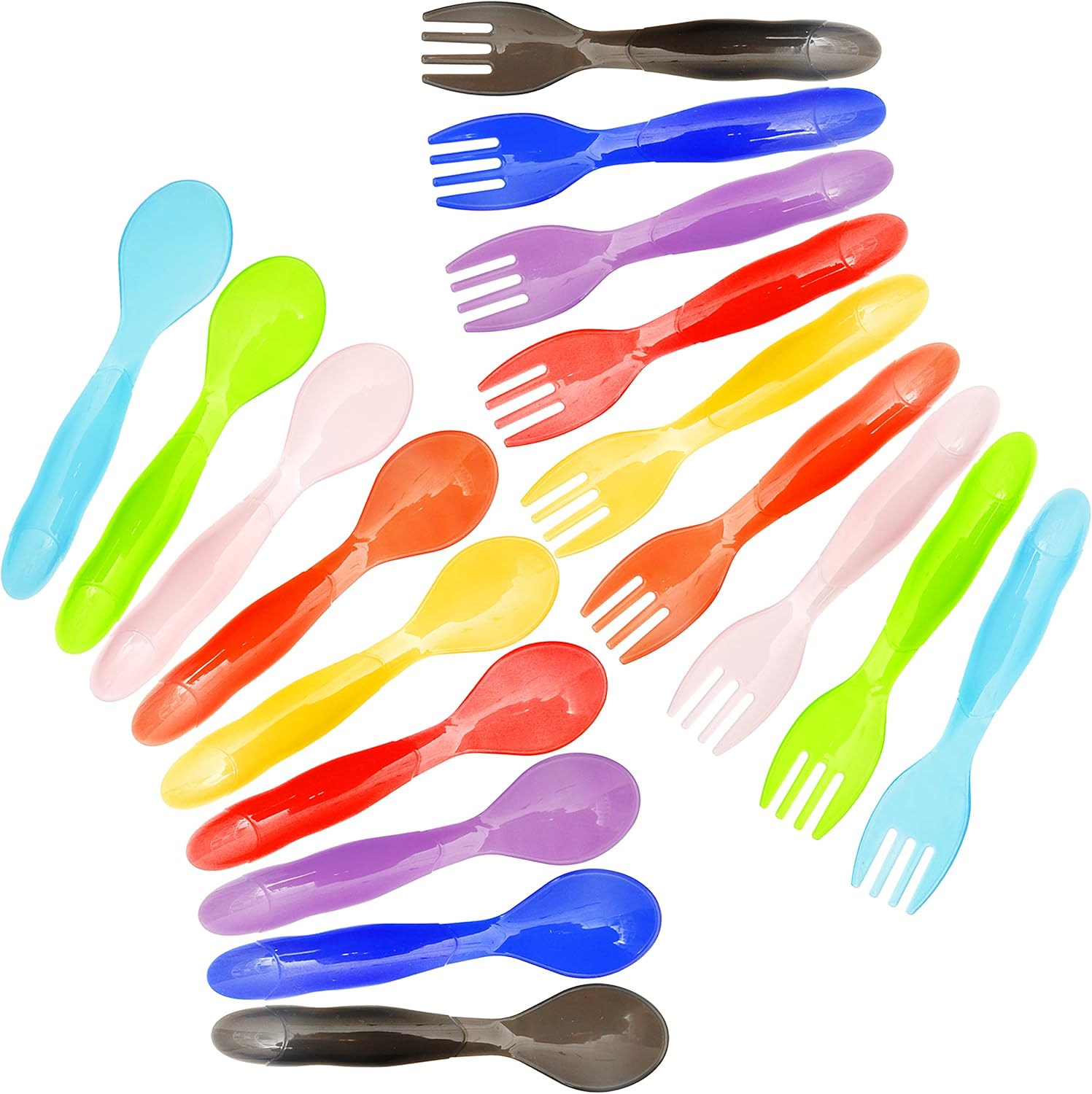 Youngever 18 Pcs Plastic Toddler Utensils Set