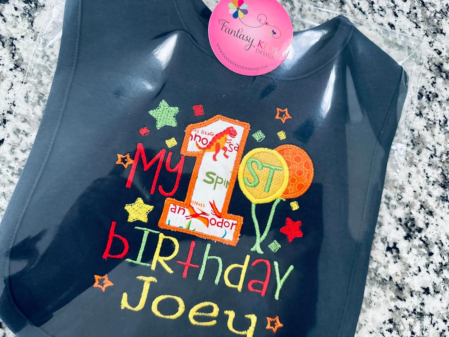 First Birthday Boy Bib with Baby Name Personalized 1