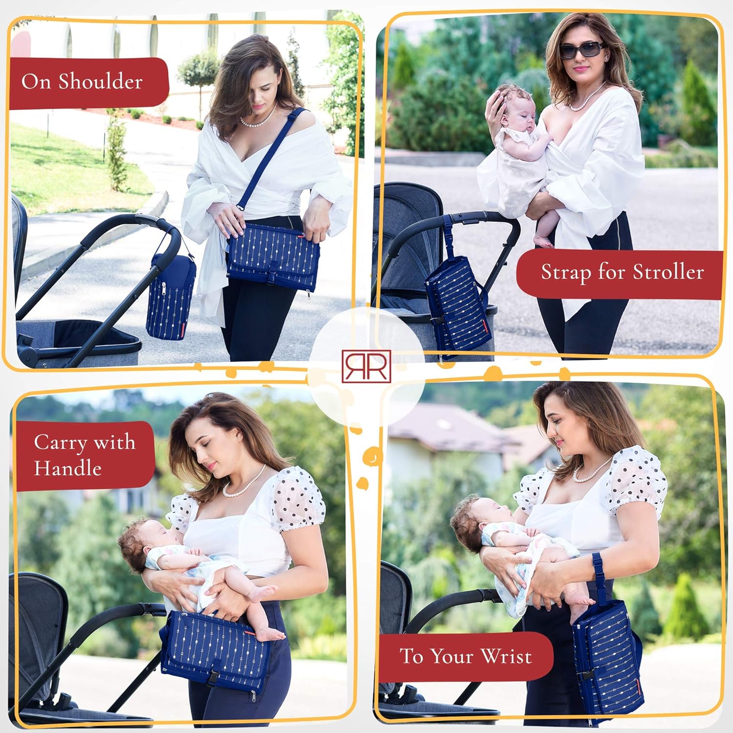 ROYAL RUSU Portable Changing Pad with Bottle Bag