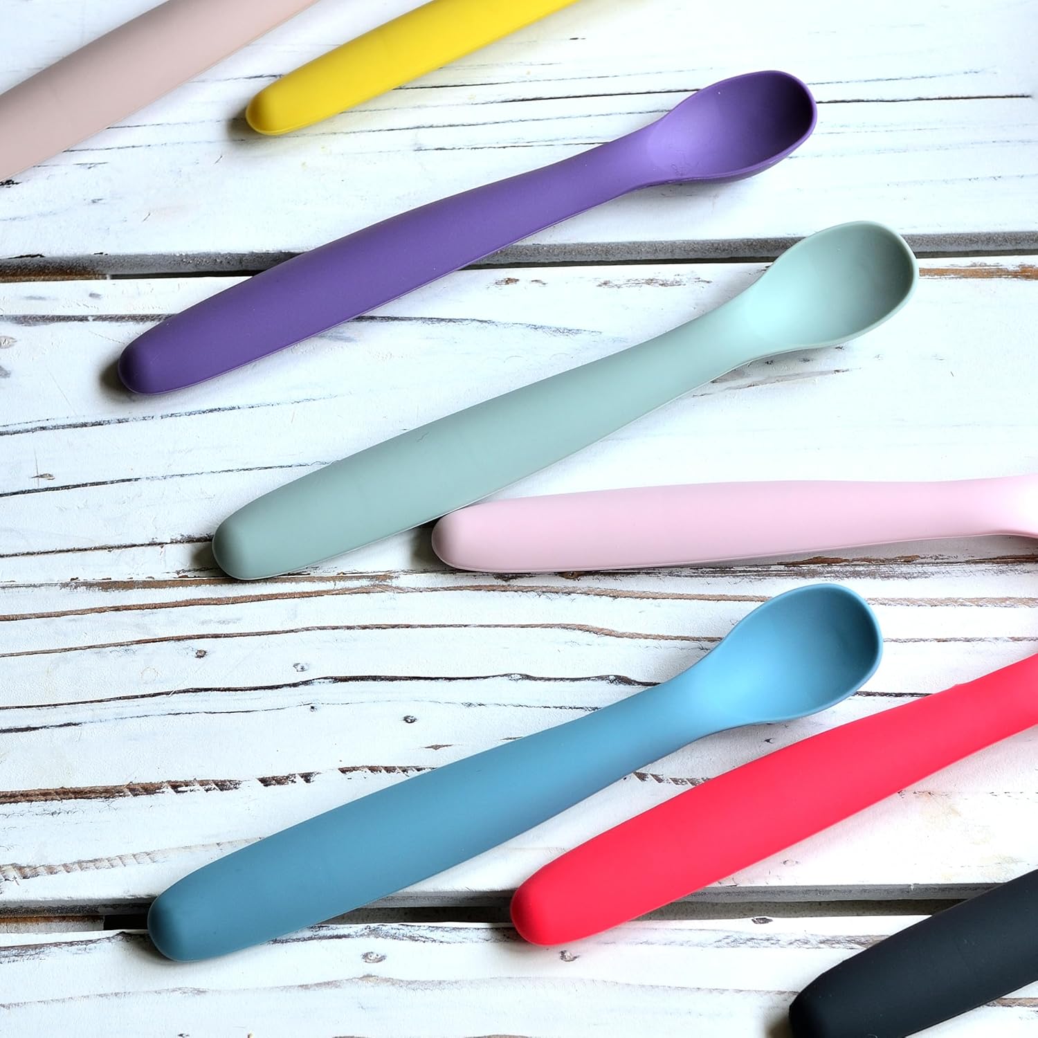 Youngever 9 Pack Silicone Baby Spoons 1