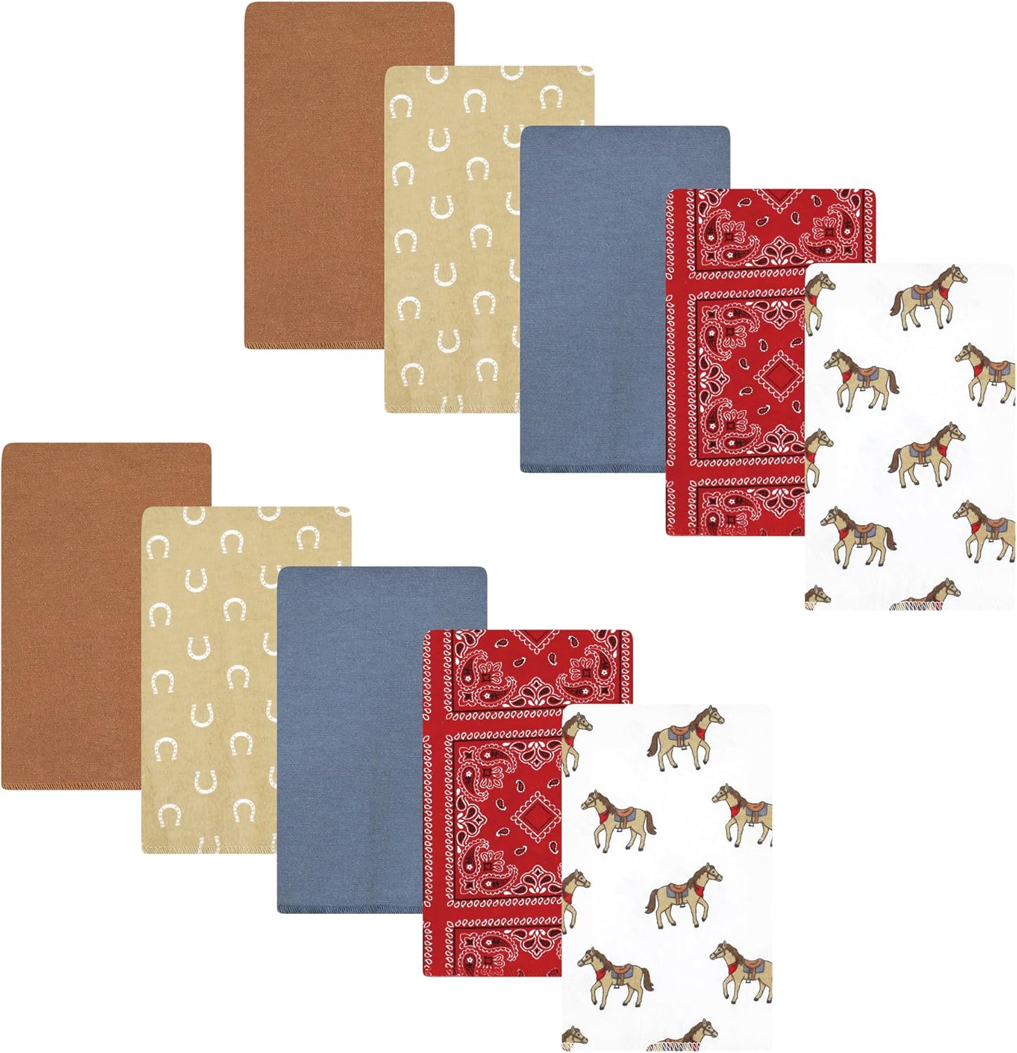 Hudson Baby Unisex Flannel Burp Cloths - 10 Pack One Size
