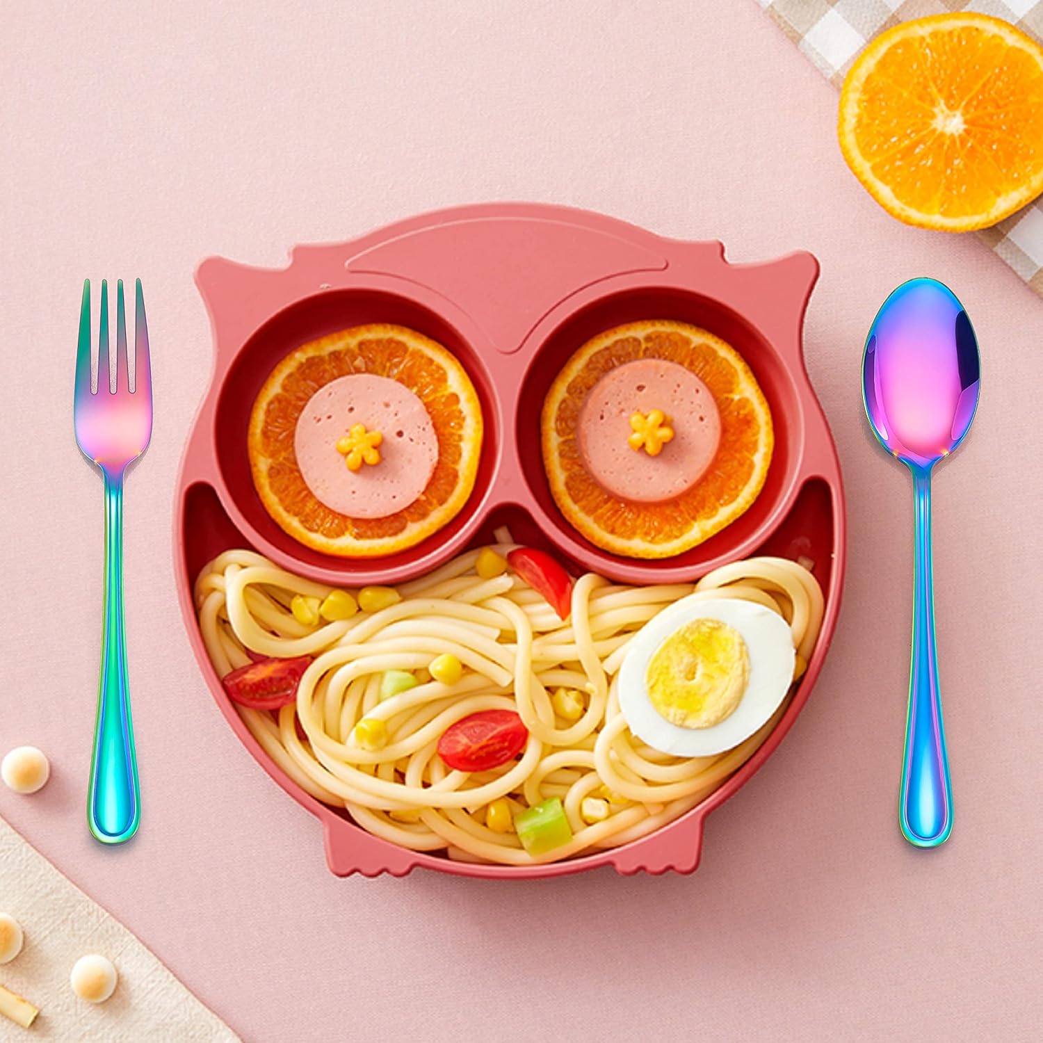 LIANYU 15-Piece Rainbow Kids Silverware Set 1