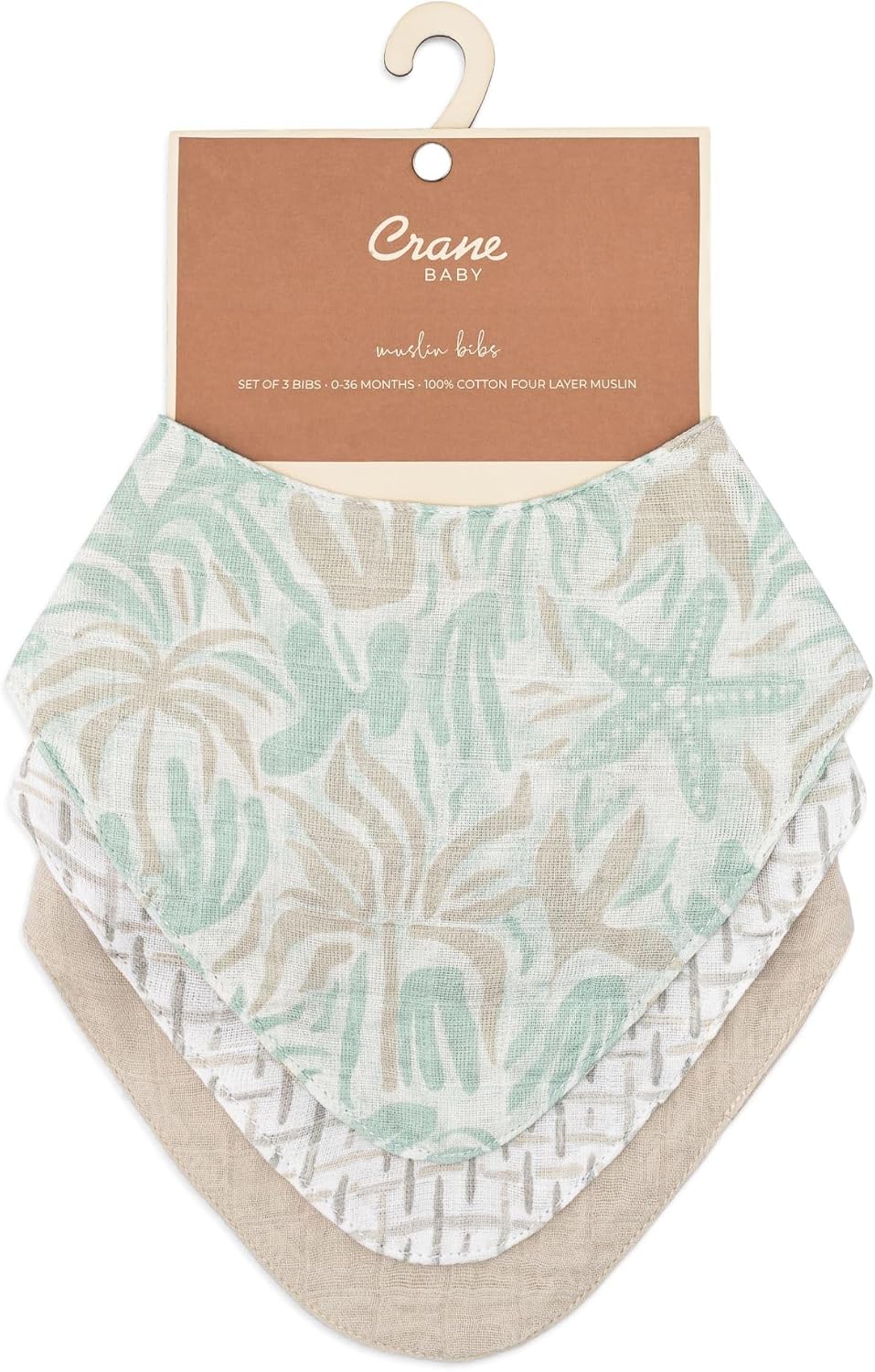 Crane Baby Soft Muslin Bib Set for Teething and Drooling 1