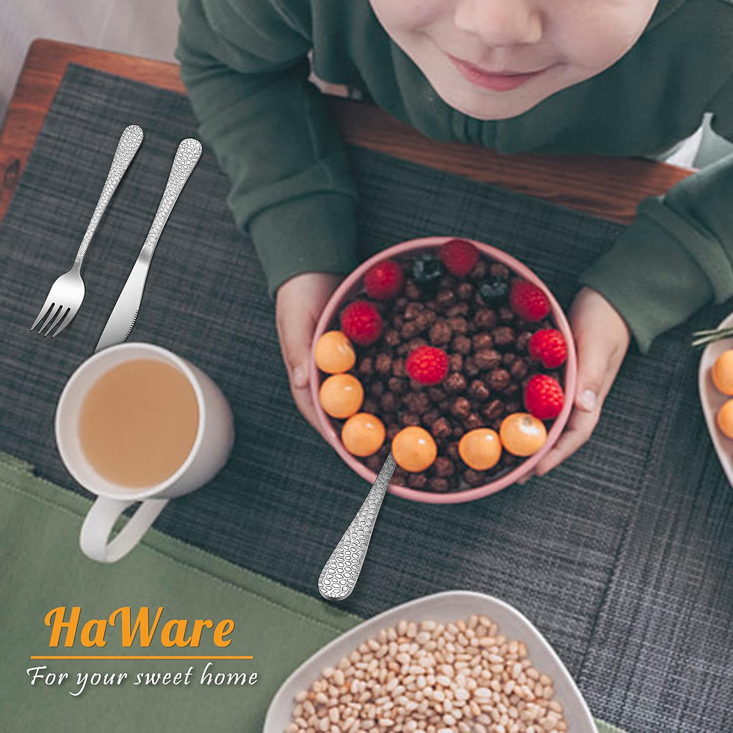 HaWare 9-Piece Stainless Steel Kids Spoons Set