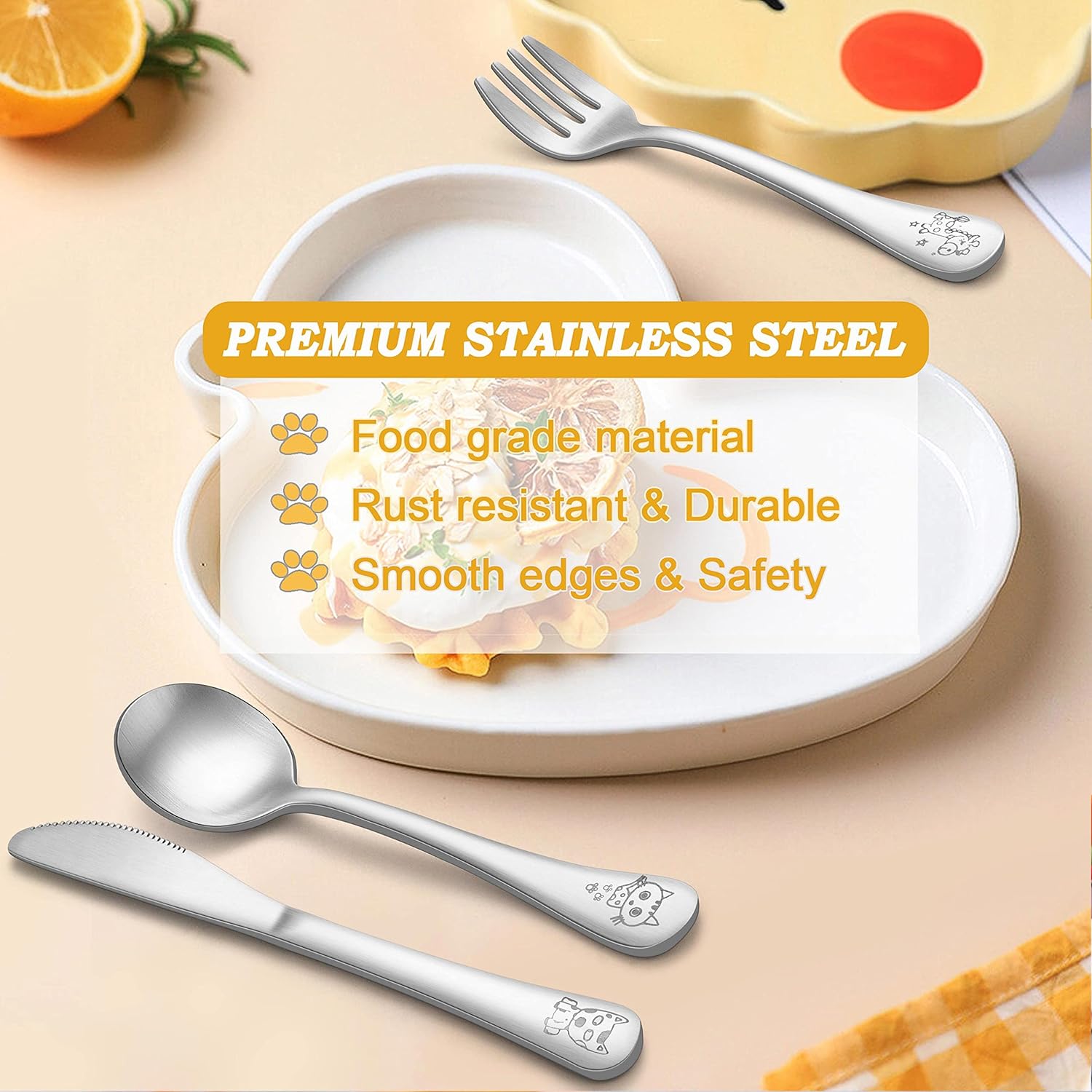 LIANYU 9-Piece Toddler Utensils Set Dishwasher Safe
