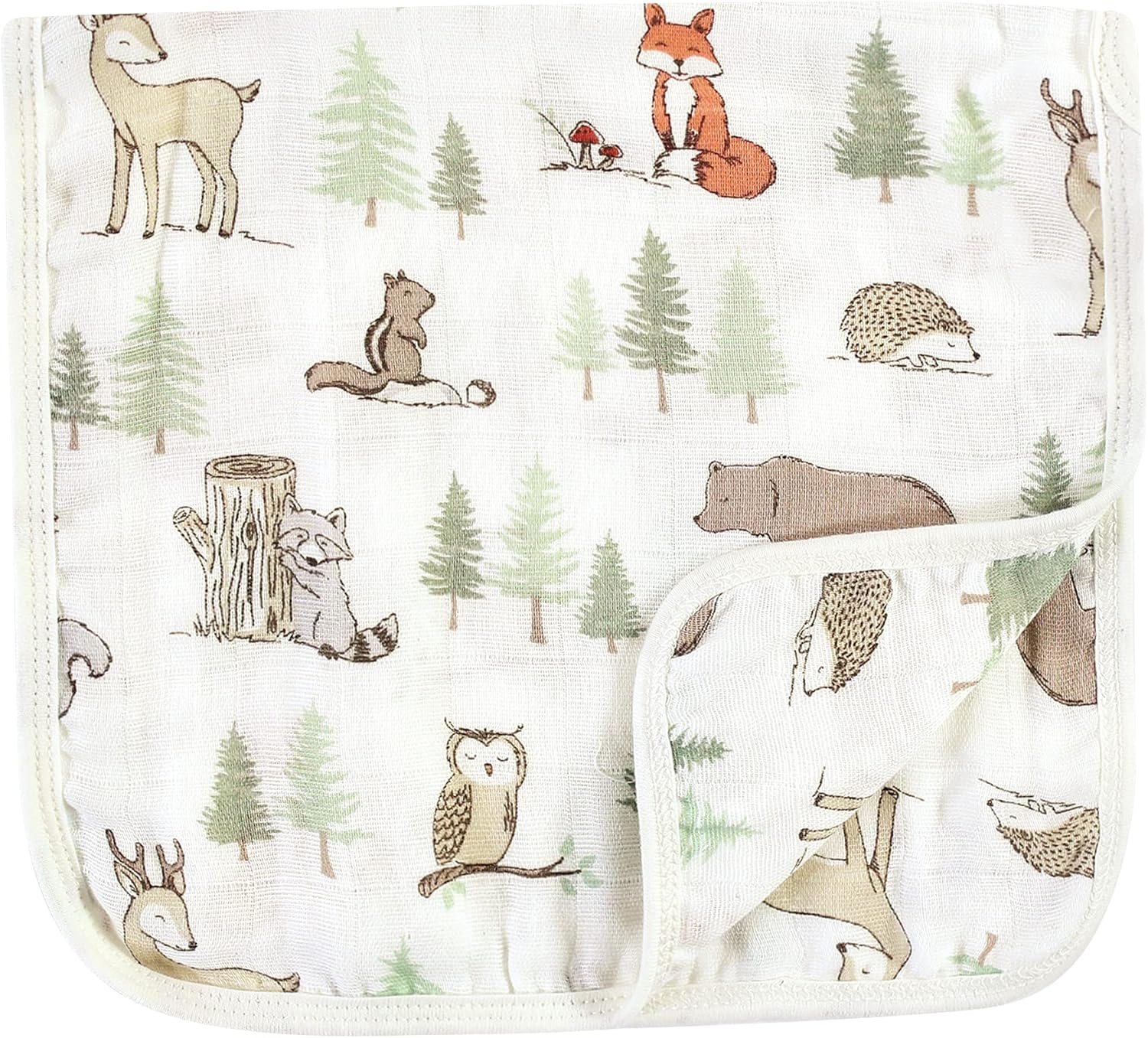 Hudson Baby Forest Animals Muslin Burp Cloth 7pk