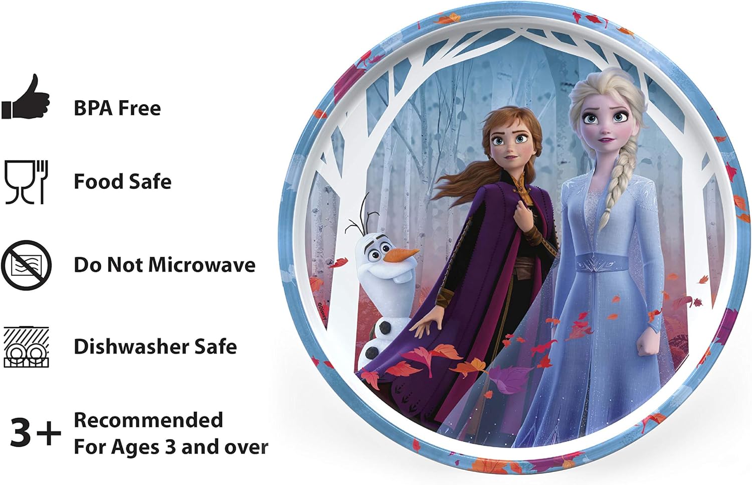 Zak Designs Frozen 2 5-Piece Dinnerware Set for Kids Ages 3