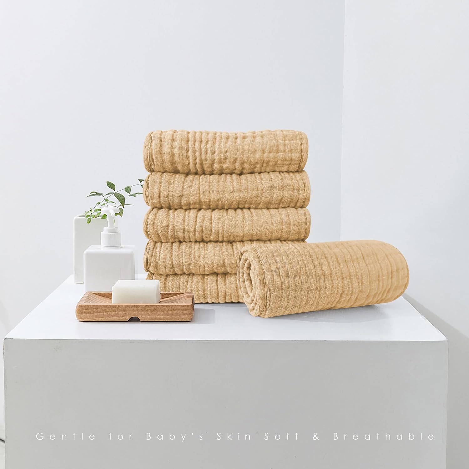 Spotted Play Muslin Burp Cloths 20x10 12 Pack Brown