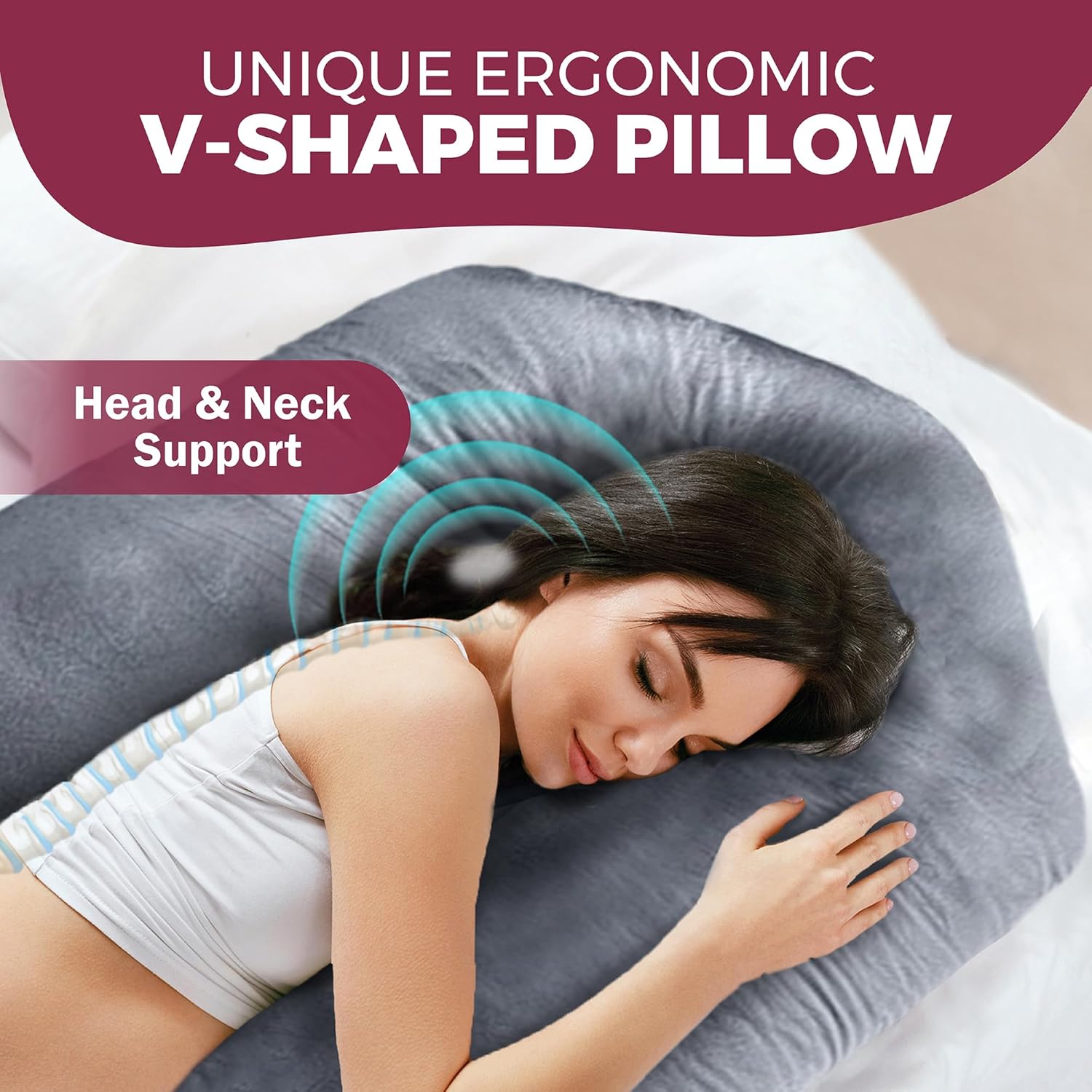 PILLANI Pregnancy Pillow - 57inch Full Body Support with Removable Cover