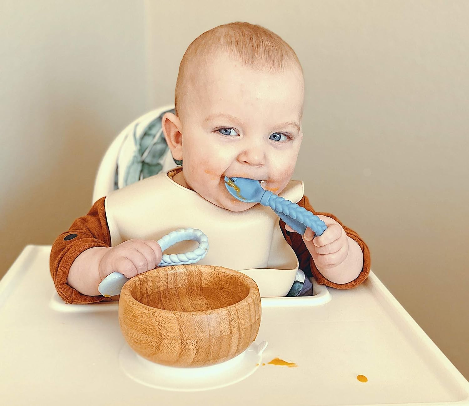 Itzy Ritzy Silicone Spoon Fork Set Blue Pack of 2