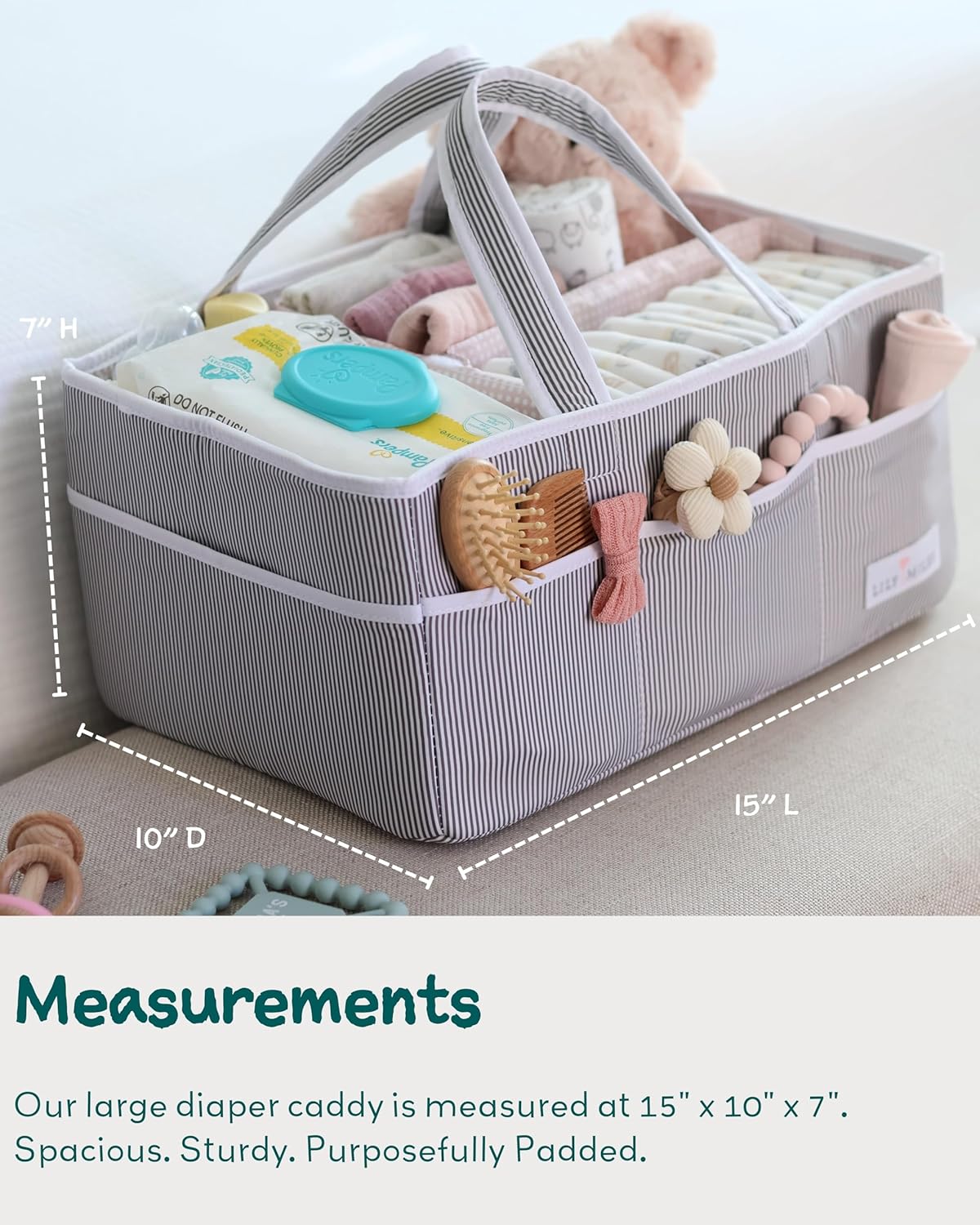Lily Miles Pink Blush Diaper Caddy Organizer