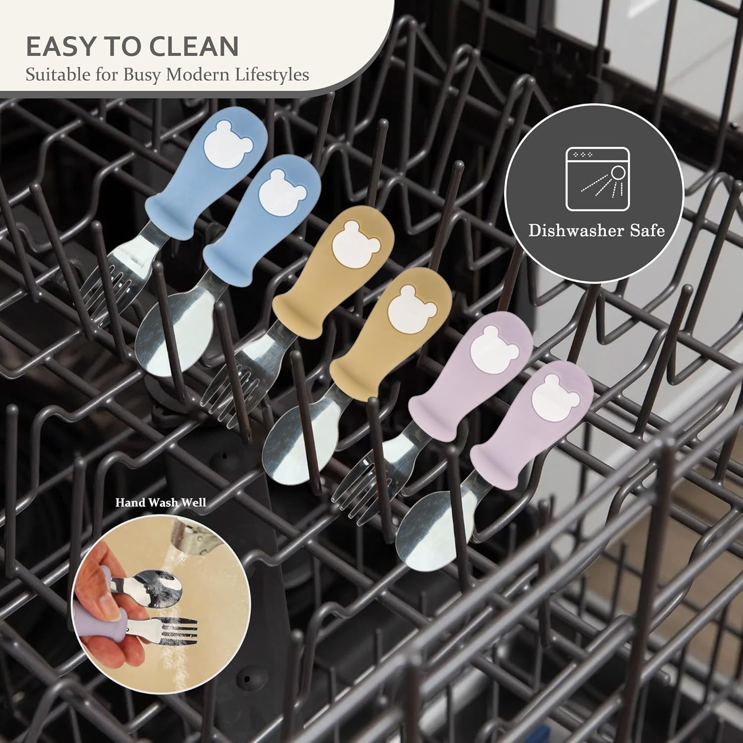 6Pc Toddler Utensil Set - Safe Self-Feeding Flatware
