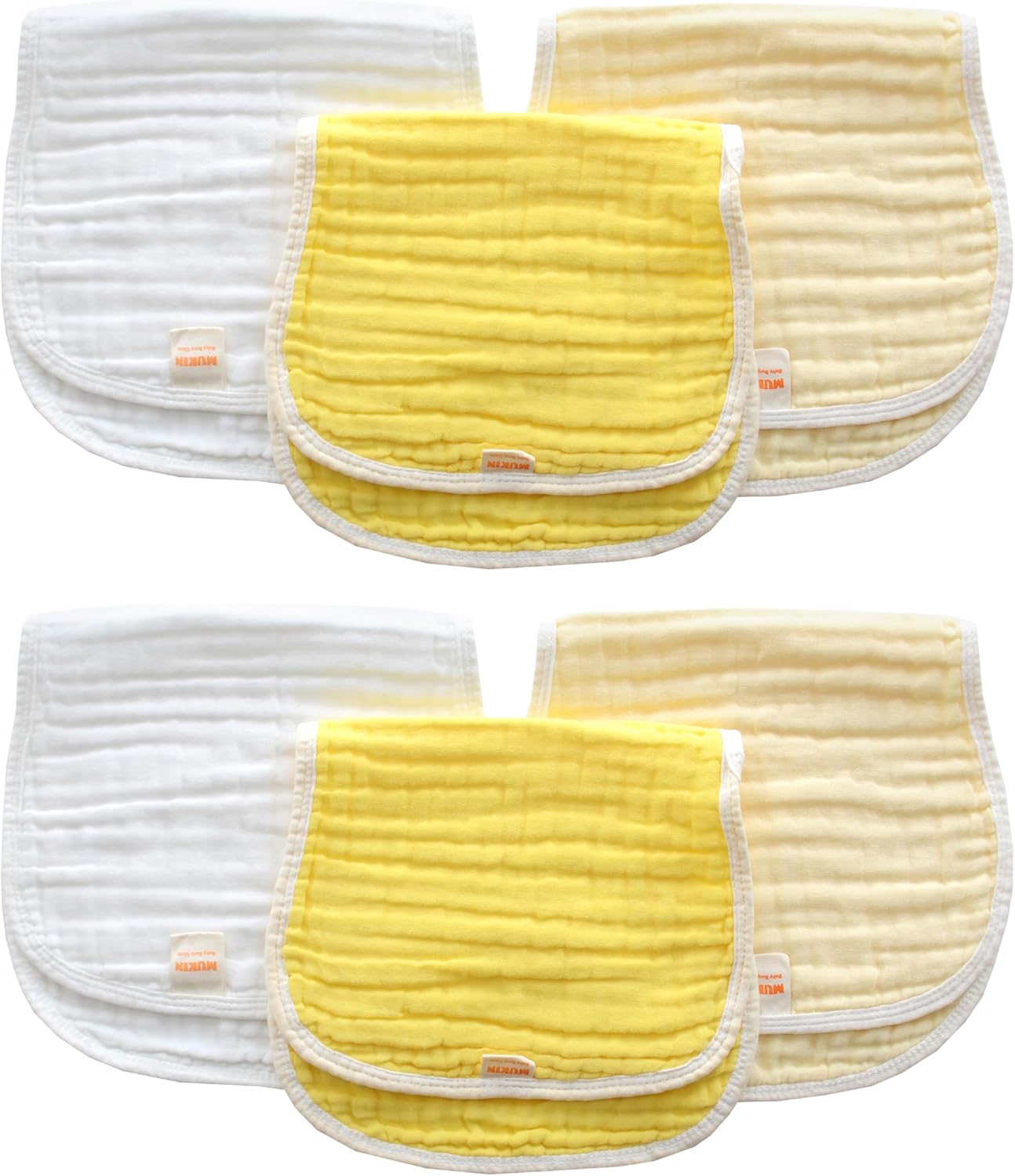 MUKIN Baby Muslin Burp Cloth Set of 6 - Gradient Yellow 1