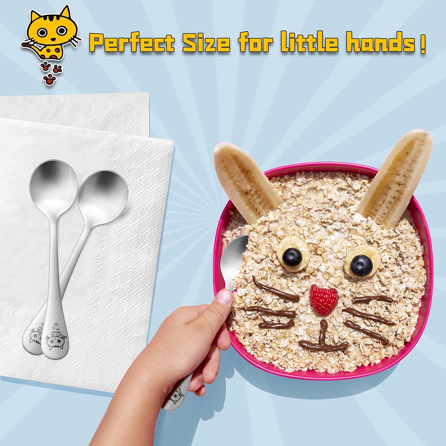 E-far 6-Piece Toddler Spoons with Animal Case