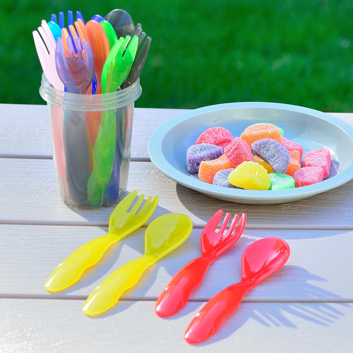 Youngever 18 Pcs Plastic Toddler Utensils Set