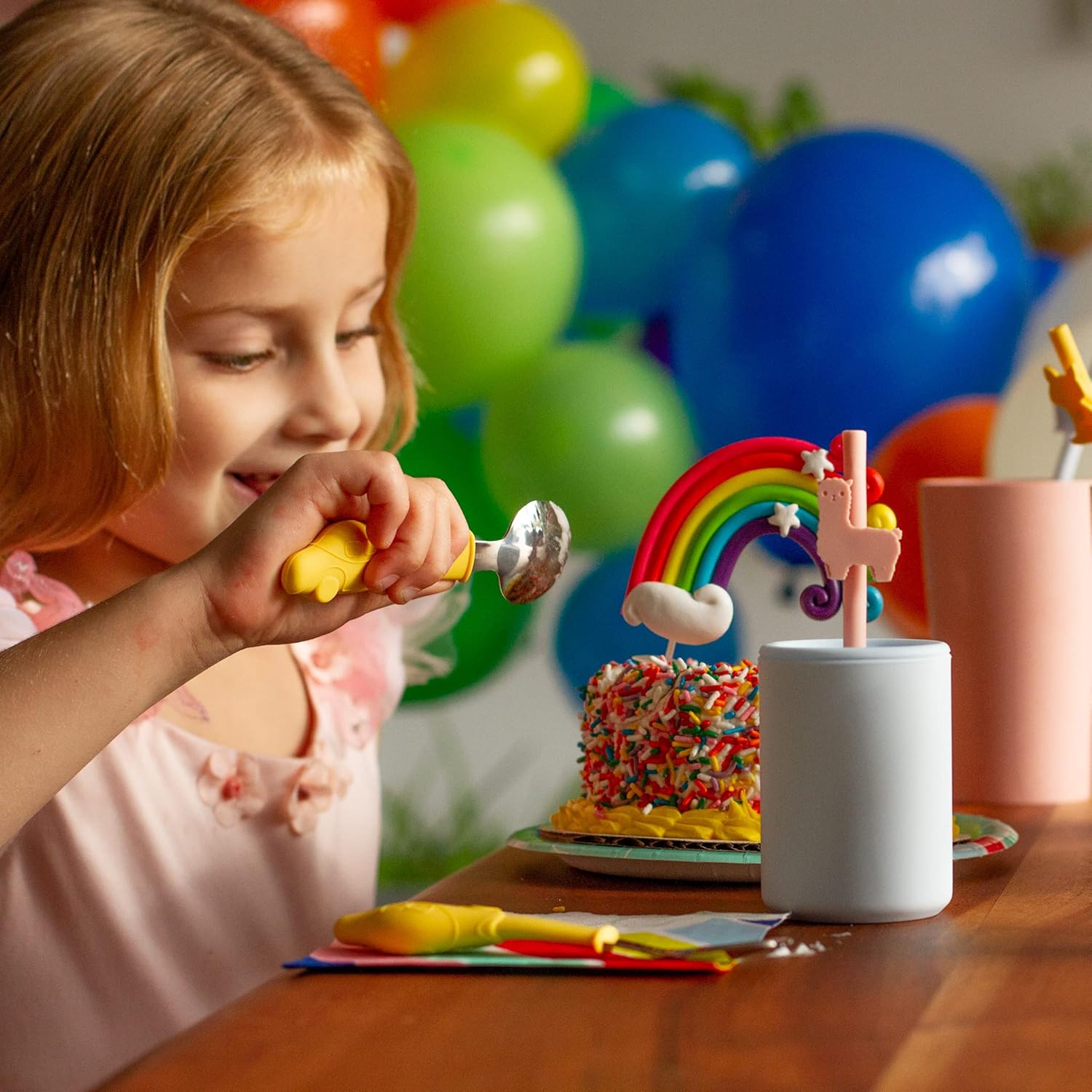 Kids Utensils with Car Design Fork and Spoon Set 1
