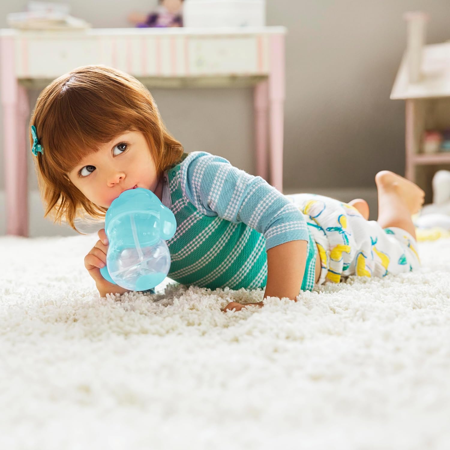Munchkin Any Angle Weighted Straw Cup Set 2 Count BlueGreen
