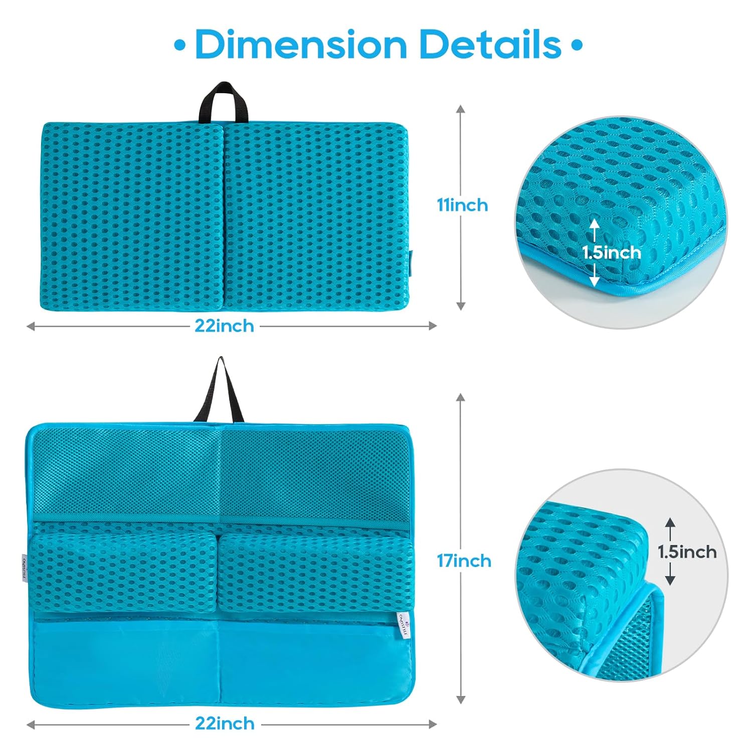 Baby Bath Kneeler Pad with Non-Slip Elbow Rest and Organizer