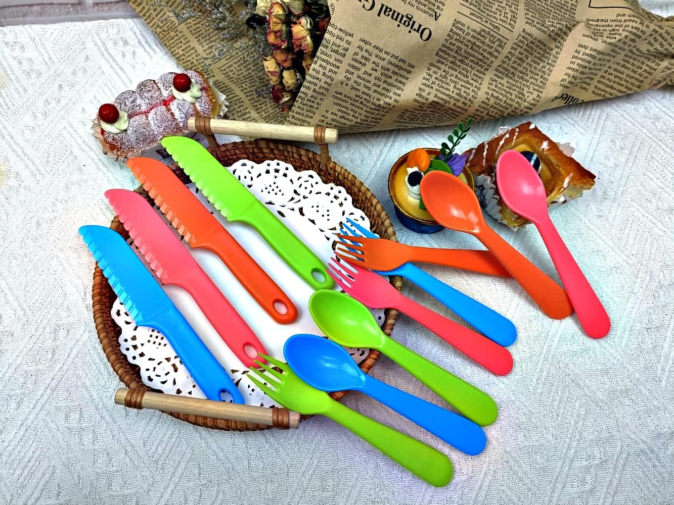 Jawbush Kids Cutlery Set 9 Pcs Plastic Flatware