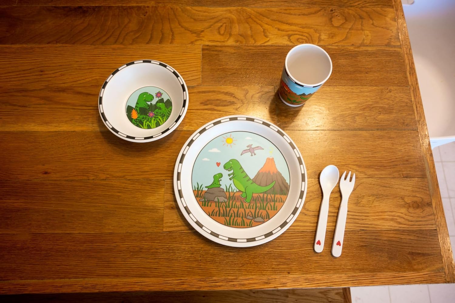Dinosaur Bamboo Dish Set 5 Piece Kids Tableware