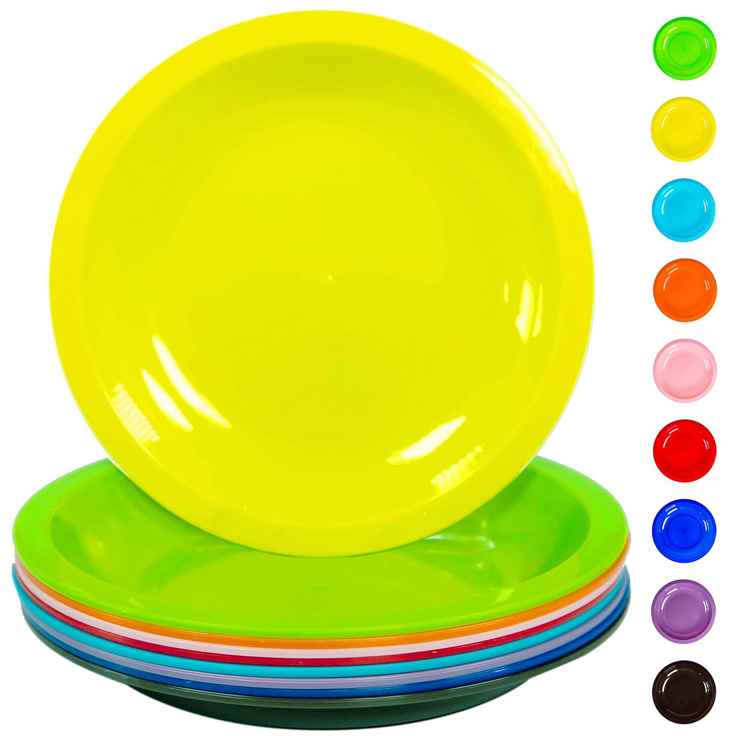 Youngever 54 pcs Plastic Kids Dinnerware Set with Utensils