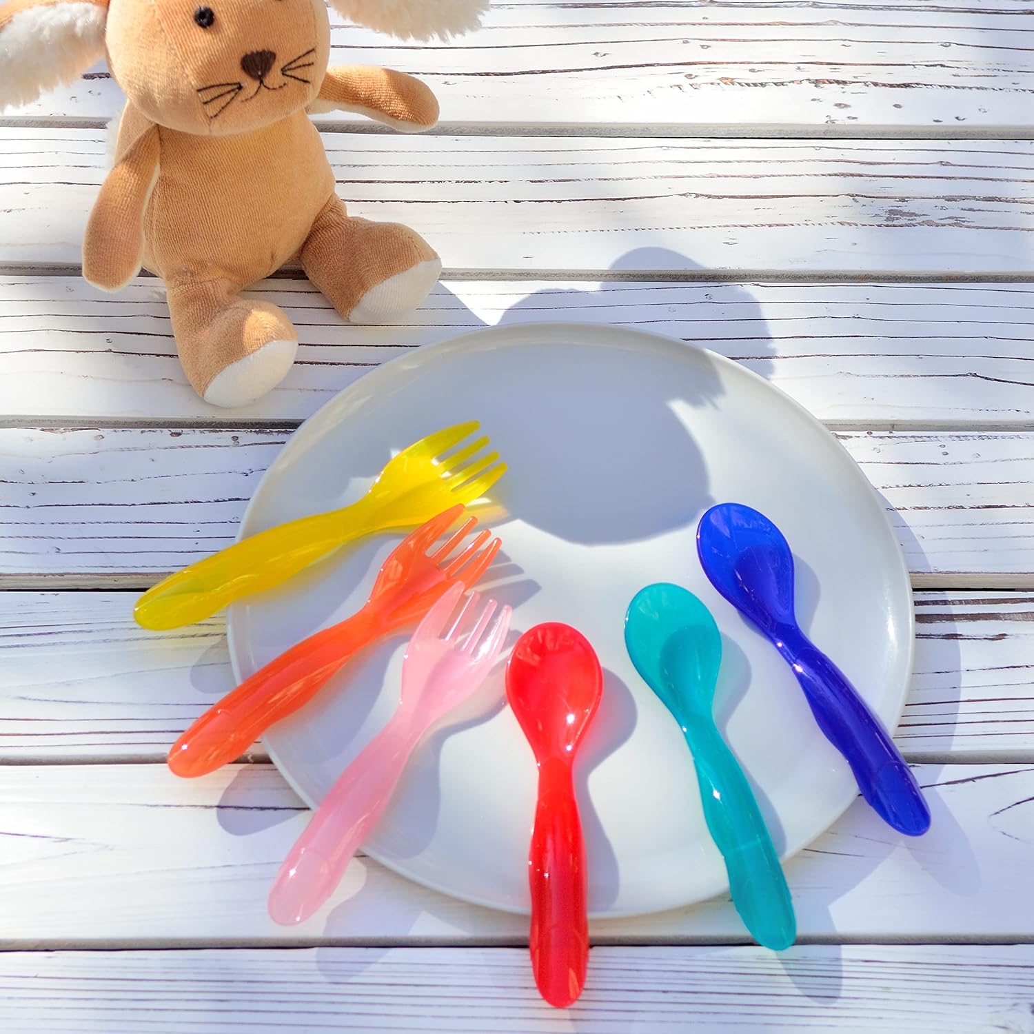 Youngever 18 Pcs Plastic Toddler Utensils Set