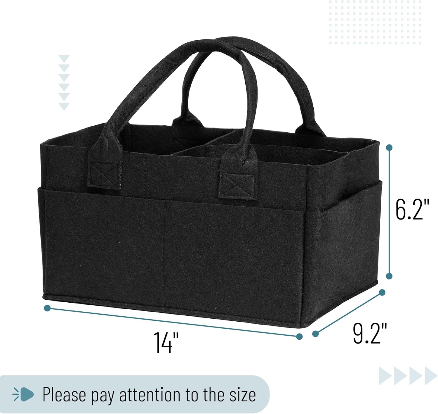 Mr Pen Baby Diaper Caddy - Black Car Organizer 1