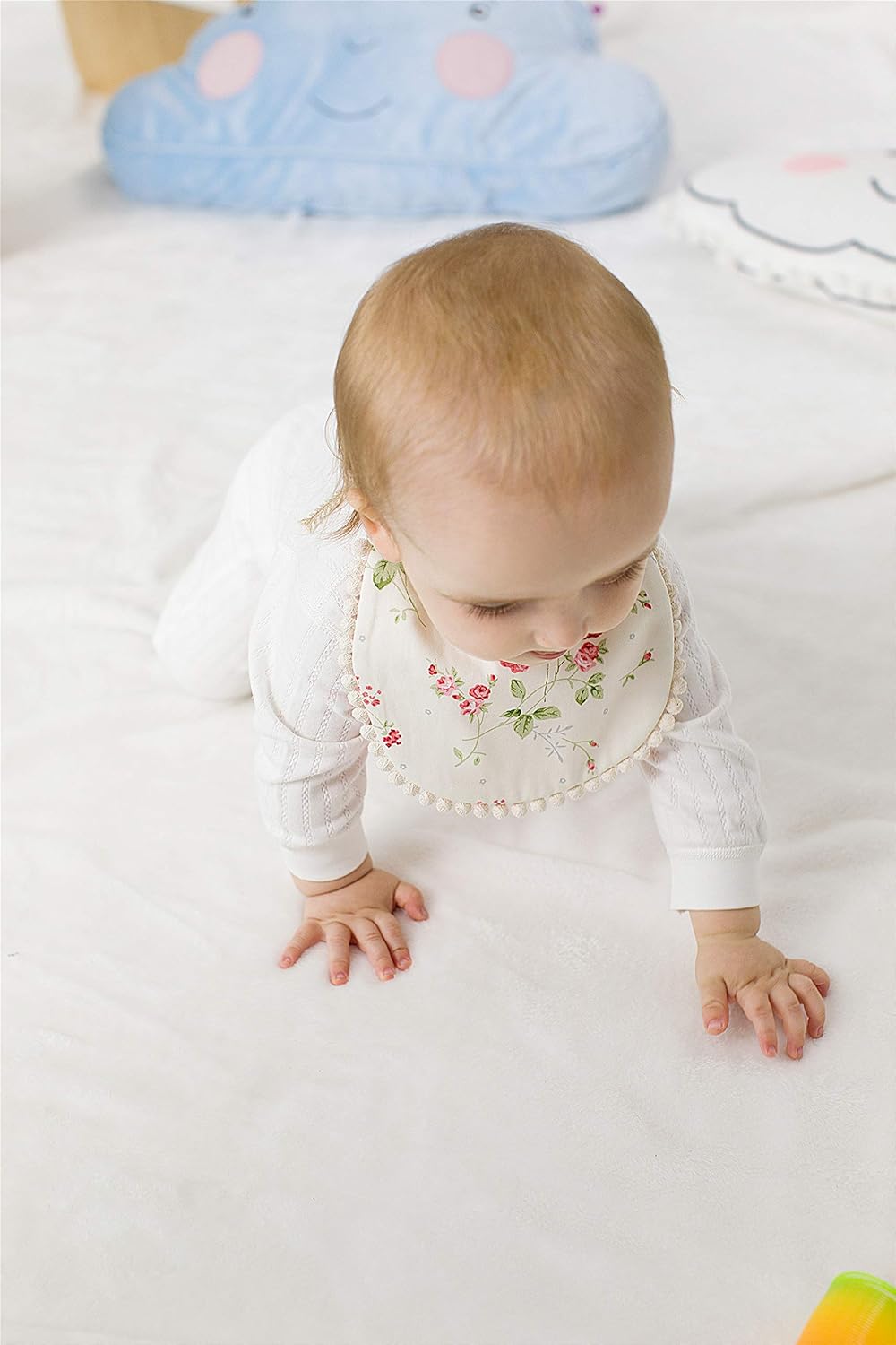 GZMM Reversible Waterproof Cotton Baby Bib 2 Pack