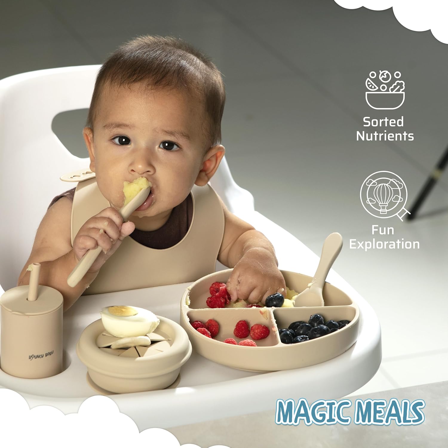 BOUNCY BABY Silicone Feeding Set 8 PCS