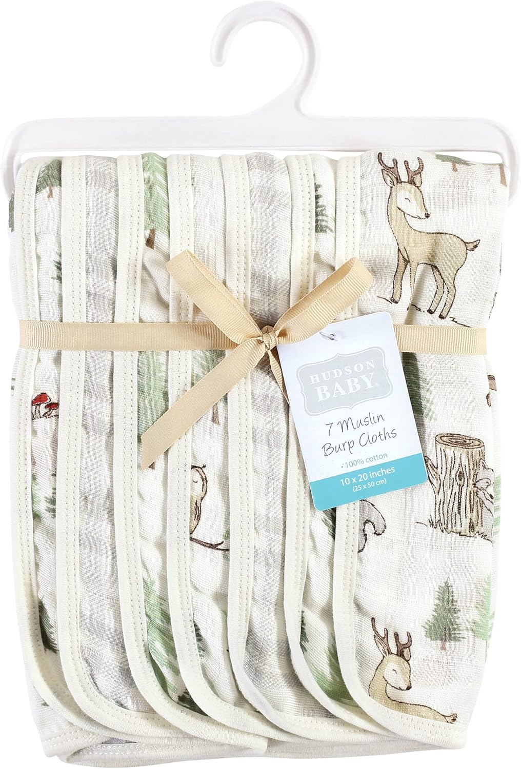 Hudson Baby Forest Animals Muslin Burp Cloth 7pk