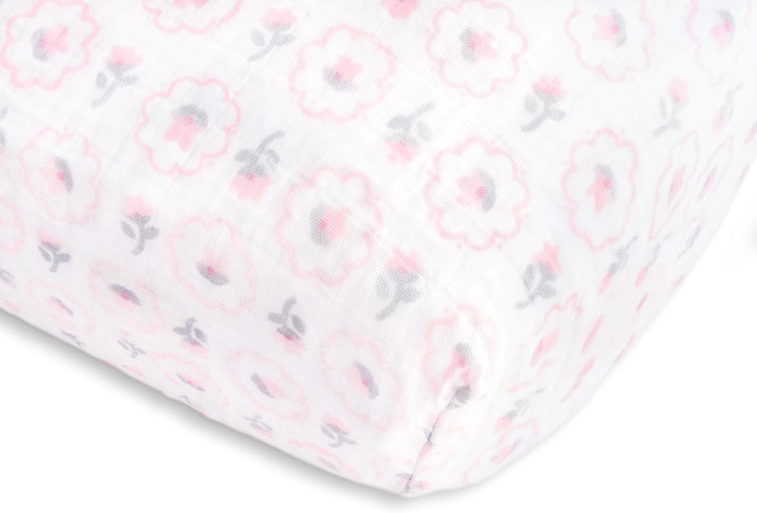 SwaddleDesigns Cotton Muslin Crib Sheet Pastel Pink