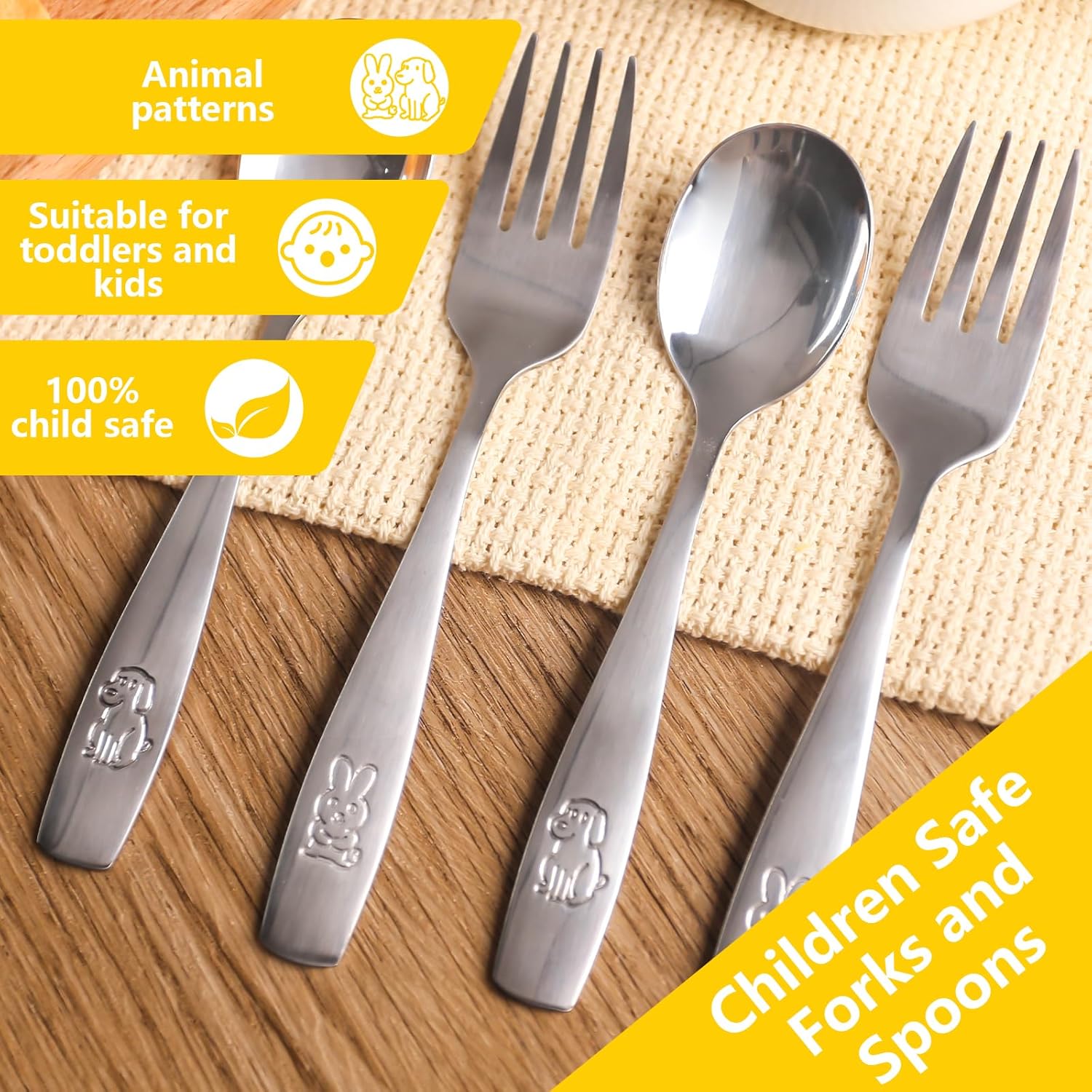 HAKSEN Toddler Stainless Steel Utensils Set 12PCS 1